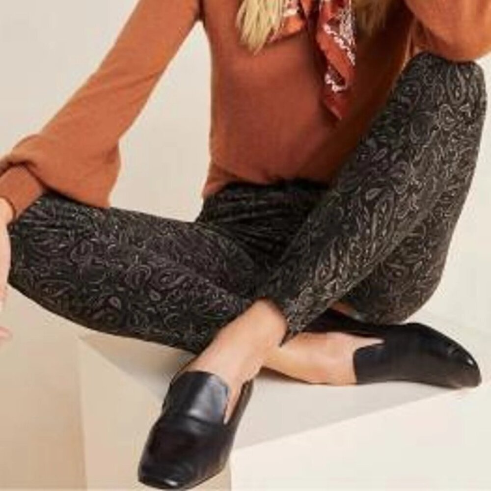 Anthropologie AG Adriano Goldschmied "The Stevie" Paisley Velvet Pants Size 26